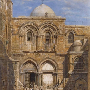The Church of the Holy Sepulchre, Jerusalem, 1862 (pencil & w / c heightened with white