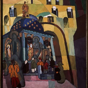 At the Church of Our Lady of iberia, 1916 (oil on canvas)
