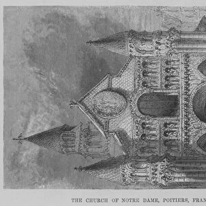 The Church of Notre Dame, Poitiers, France (engraving)