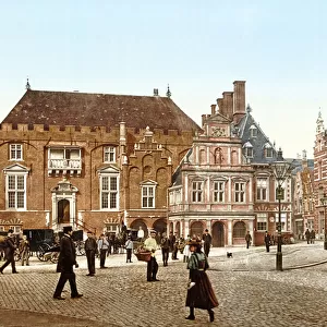 City Hall on the Grote Markt, Haarlem, Holland, pub. c. 1900 (chromolitho)