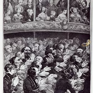 The Claque in action, c. 1830-40 (litho)
