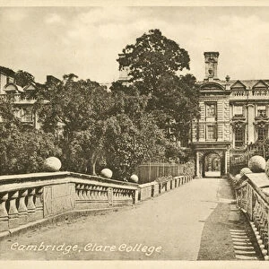 Clare College, Cambridge (b / w photo)