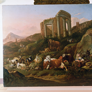 Classical Landscape with Animals