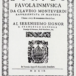 Claudio Monteverdis opera Orpheus (engraving)