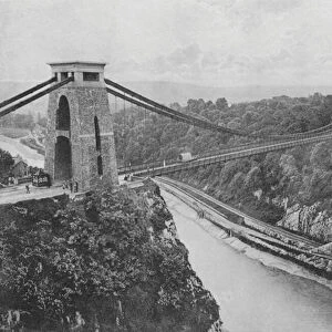 Clifton Suspension Bridge (b / w photo)