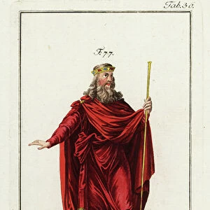 Clovis, first King of the Franks, c. 466~511. 1796 (engraving)