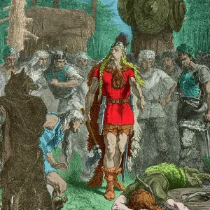 Clovis Standing Over a Fallen Warrior Print