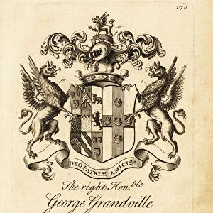 Coat of arms of the Right Honourable George Grandville, Lord Lansdown, 1st Baron Landsown, 1666-1735