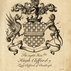 Coat of arms of the Right Honourable Hugh Clifford, Lord Clifford of Chudleigh, 2nd Baron Clifford of Chudleigh (1663-1730)