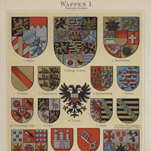 Coats of arms of German states (colour litho)