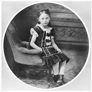Colette (1873-1954) aged 5, 1878 (b / w photo)