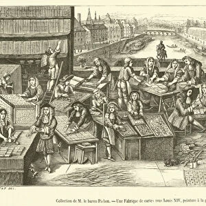 Collection de M le baron Pichon, Une Fabrique de cartes sous Louis XIV (engraving)