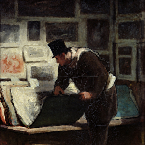 The Collector of Engravings, c. 1860-62 (oil on canvas)