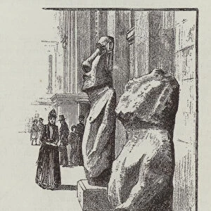 Colossal Figures from Easter Island, at the British Museum (engraving)