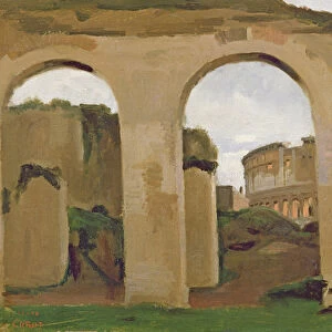 The Colosseum, seen through the Arcades of the Basilica of Constantine, 1825 (oil