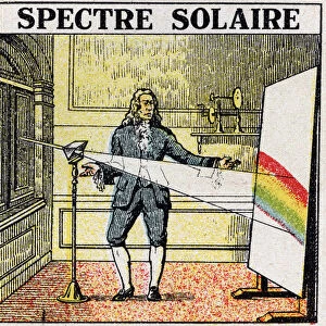 The colours: solar spectrum studied by Isaac Newton (1642-1727)