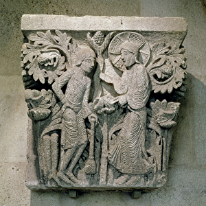 Column capital depicting Christ and James the Less, c. 1125-30 (limestone)