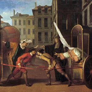 Commedia dell Arte: "The two carriages (scene of the comedy "