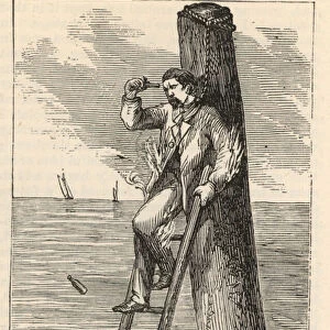 A complicated attempt at suicide (engraving)