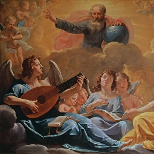 A Concert of Angels (oil on canvas)