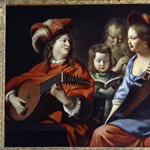 The concert A group of musicians of baroque music. Painting by Mathieu Le Nain (Lenain