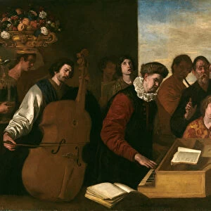 Concert - peinture de 1640 Falcone, Aniello (1600 / 7-1665) 109x127 cm - Museo del Prado, Madrid - The Concert (oil on canvas), Falcone, Aniello (1607-56) / Prado, Madrid, Spain