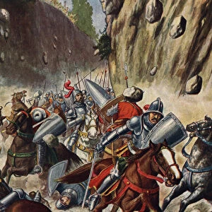 The Condottiere Konrad von Landau, known as Count Lando guiding an army called The Great Company, and sowing terror in the villages of northern Italy, was attacked by the inhabitants in a valley of the Appenins