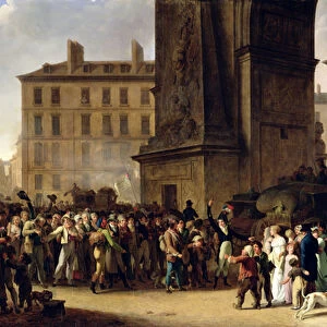 The Conscripts of 1807 Marching Past the Gate of Saint-Denis (oil on canvas) (see