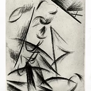 Construction, c. 1914-15 (charcoal on paper) (b / w photo)