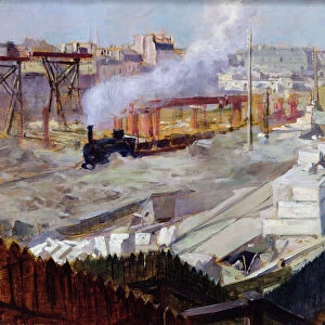 Construction of the new Orleans station, Quai d Orsay, 1899 (oil on canvas)