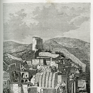 The convent of Mar-Saba (Mar Saba) (Palestine). Taylors engraving