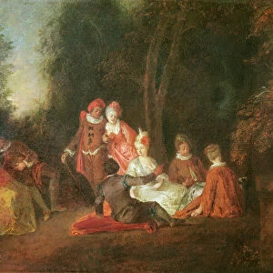 A Conversation in a Park (oil on canvas)