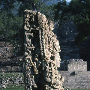 Copan Stela H, Late Classic Period, c. 730 AD (stone)