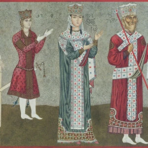 Copy of a fresco depicting Queen Thamar (1184-1213) and her father King Grigori III