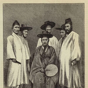 The Corean Embassy to China, the Envoy and his Suite (engraving)