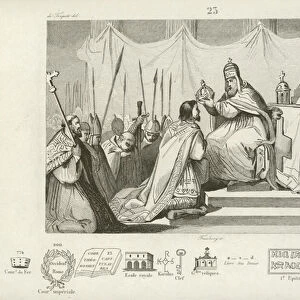 Coronation of Charlemagne as Holy Roman Emperor, Rome, 800 (engraving)