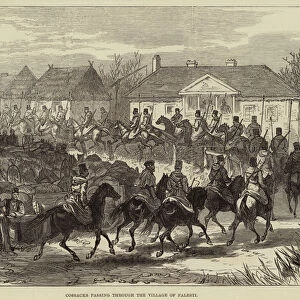 Cossacks passing through the Village of Falesti (engraving)