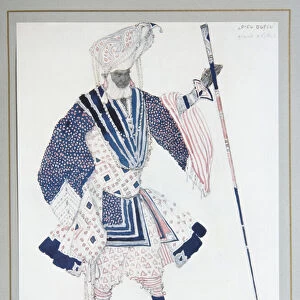 Costume design for the Ballet Blue God by R. Hahn, 1912 (colour lithograph)