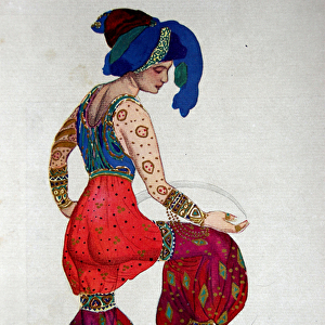 Costume design for the Blue Sultan in Scheherazade, c. 1910 (w / c on paper)