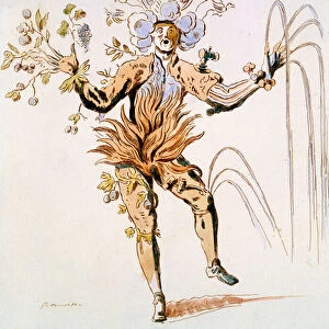 Costume Design for the four elements in a 17th century courtly ballet