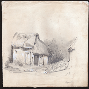 Cottage in France. (Drawing, ca. 1830)