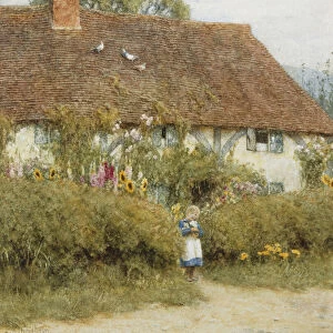 Cottage at West Horsley, Surrey (w / c with scratching out on paper)