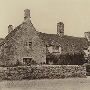 Cottages at Finstock, Oxon (b / w photo)