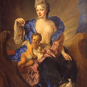 The Countess von Cosel and Her Son as Venus and Cupid, circa 1712-1715 (oil on canvas)