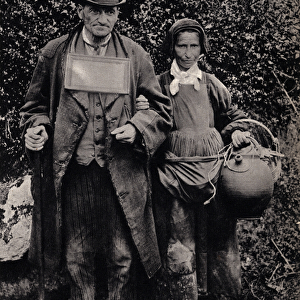 Couple of Breton beggars. Photography, late 19th century, Paris. Coll. Selva