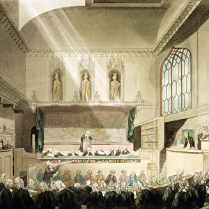 Court of Kings Bench, Westminster Hall, from The Microcosm of London, engraved by J