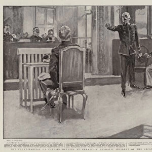 The Court-Martial on Captain Dreyfus at Rennes, a Dramatic Incident of the Second Public Sitting (litho)