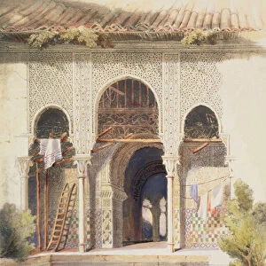 The Court of Myrtles, Alhambra, mid-19th century (colour litho)