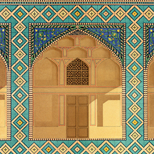 Detail of the Courtyard Arcades in the Medrese-i-Shah-Hussein, Isfahan