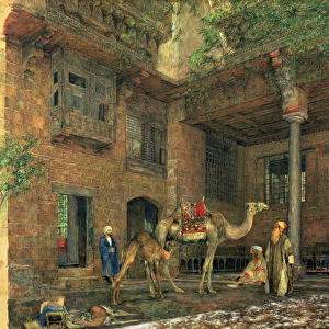 Courtyard of the Painters House, Cairo, c. 1851 (w / c & gouache on paper)